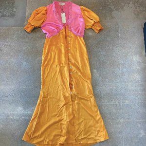 NeverFullyDressed Orange Spliced Lindos Dress